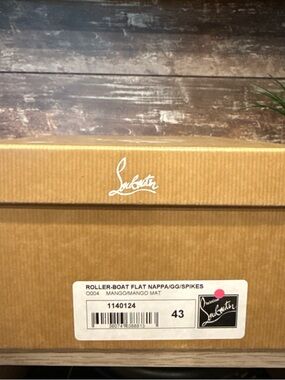 Christian Louboutin Orange Spiked Slip-On Sneakers